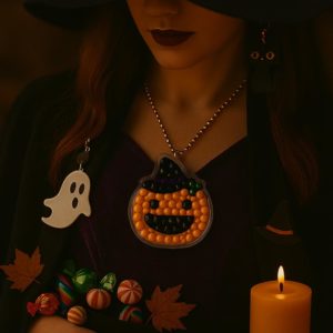 魔女コスチュームにネックレスとして着用したイメージ画像