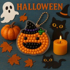 ハロウィンの飾りとキーホルダー